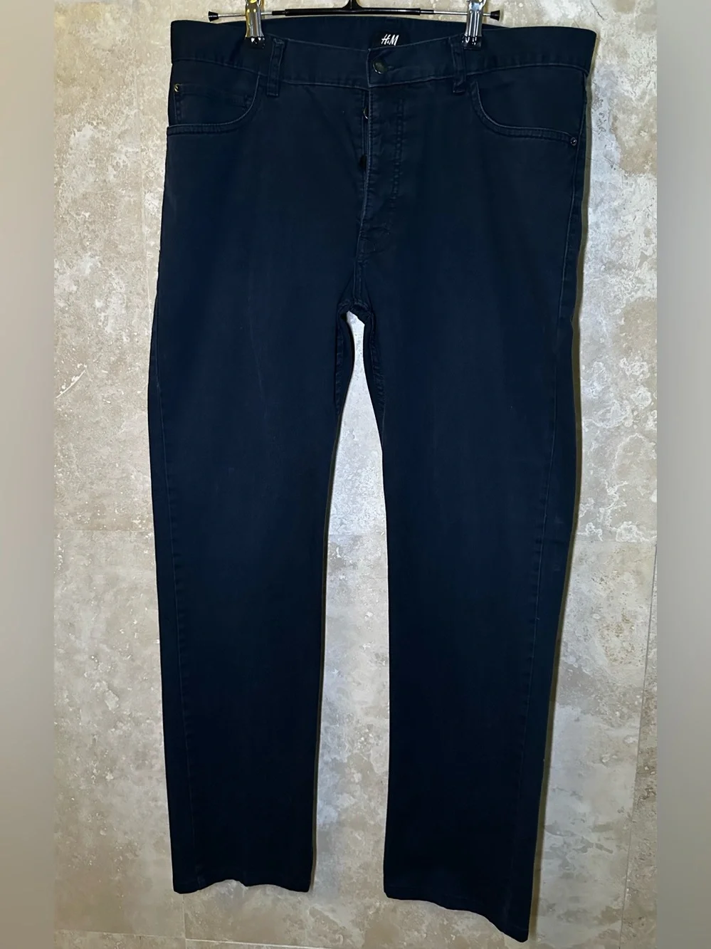 H&M (34x31 actual) Men’s Dark Blue Pants with Slim Straight Fit